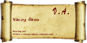 Váczy Ákos névjegykártya