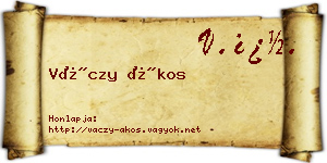 Váczy Ákos névjegykártya
