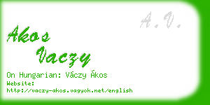 akos vaczy business card